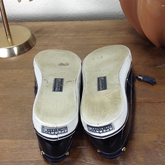 ❌Sperry Topsider Black Patent Leather Boat Shoes - Picture 6 of 7
